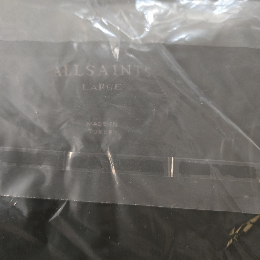 Black All Saints Stevie Long Sleeve Tee Size L 3 of 3 - Picture 4 of 11